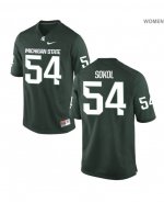 Women's Mitchell Sokol Michigan State Spartans #54 Nike NCAA Green Authentic College Stitched Football Jersey LC50B66SA